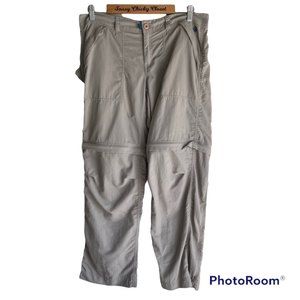 MAGELLAN Sportswear Khaki Ladies Outdoor Hiking Nylon Convertible Pants, 12